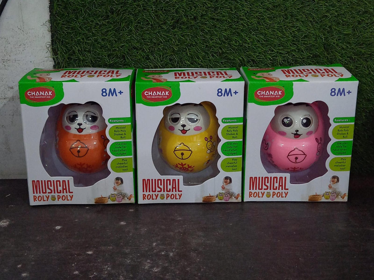 Musical Roly Poly Toy for Babies – Push & Shake Wobbling Doll