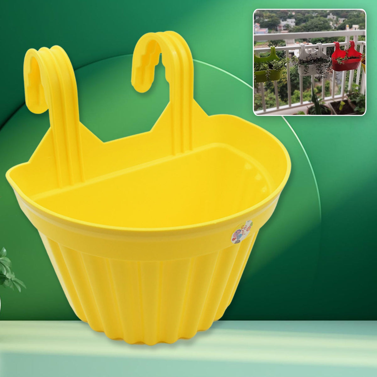 Multicolor Hanging Plastic Planters Orchid Relling , For Plantation,(1pc)