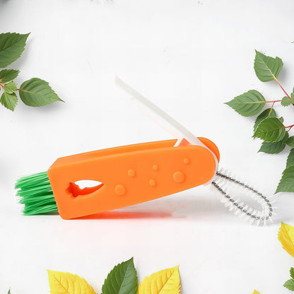 3-in-1 Multifunctional Cleaning Brush Set – Mini Bottle, Cup & Lid Cleaner (1 Pc)