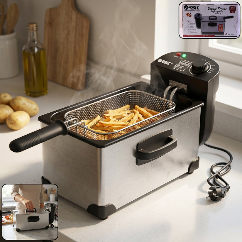 Orbit Heavy Duty 2000W Deep Fryer with 3 Litre Oil Capacity