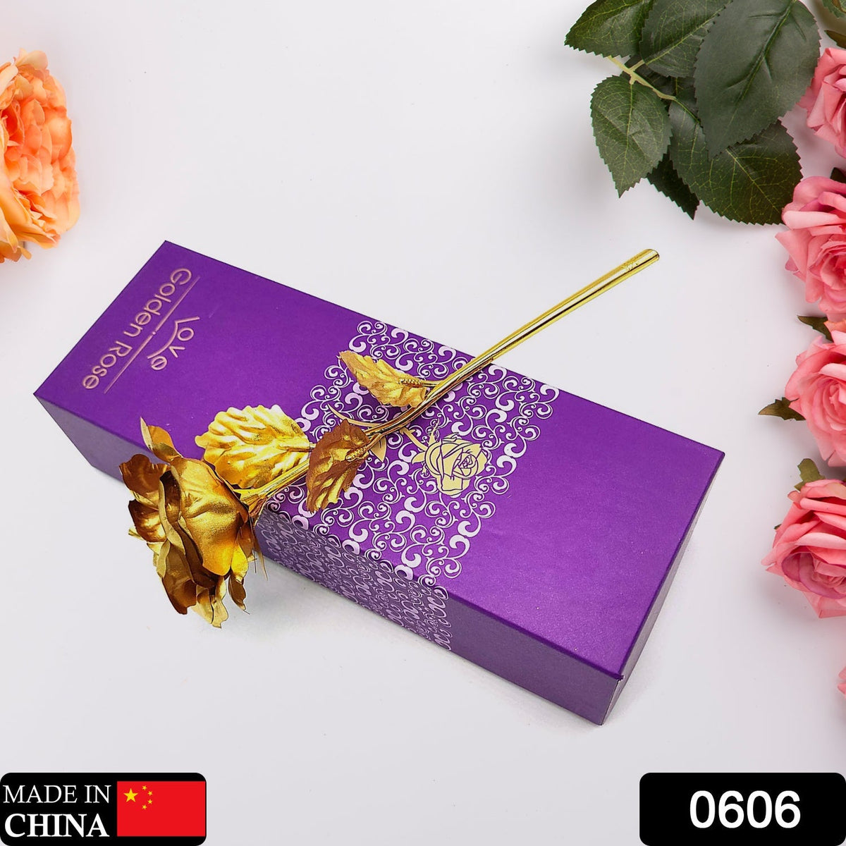 Golden rose for gifts and decor