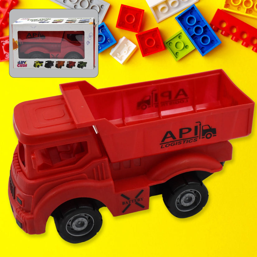 Friction Powered Dumper Toy Truck with Opening Container for Indoor/Outdoor Play