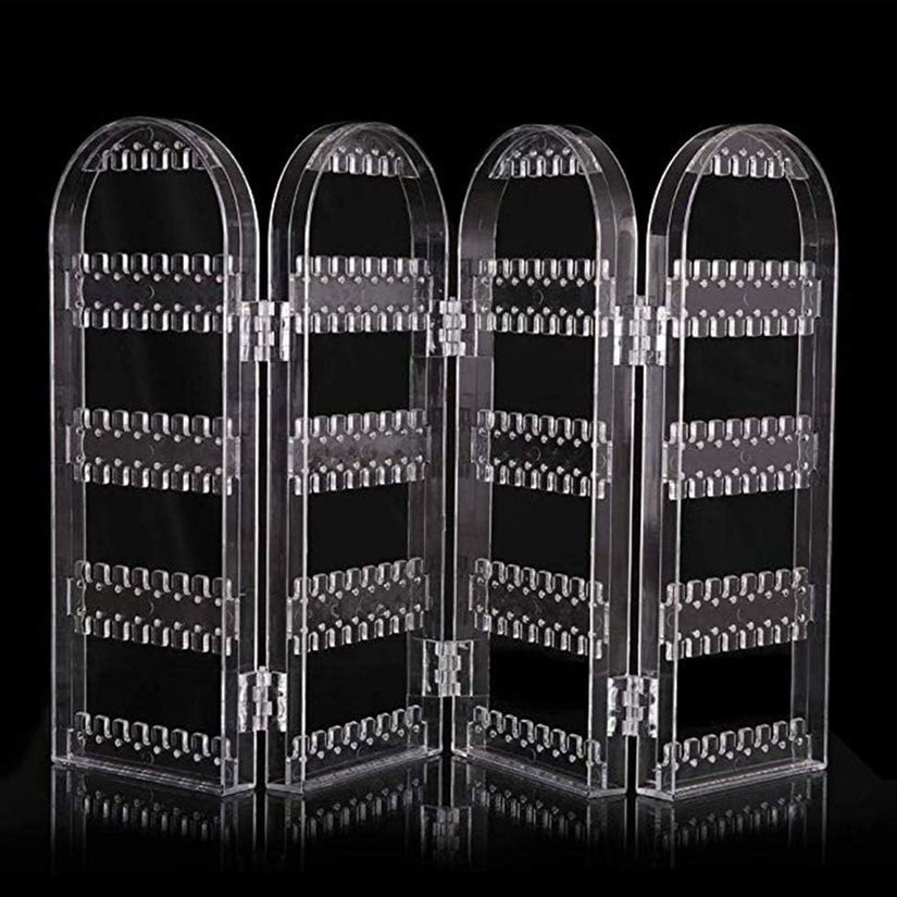 4-fold acrylic earring screen holder display stand clear foldable India