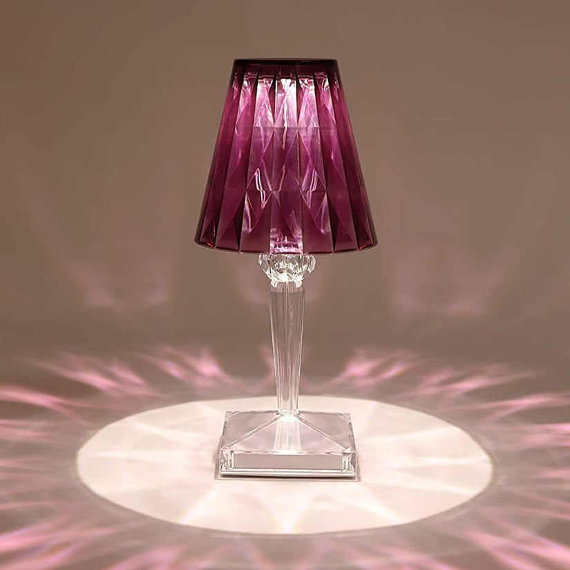 Crystal Diamond LED Table Lamp with 16 Colors – Bedroom Decor