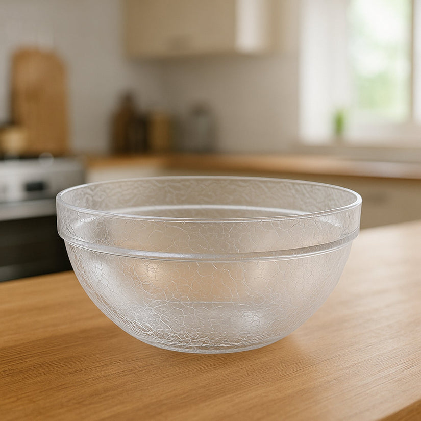 Transparent Idli Mixing & Serving Bowl | Textured Plastic Kitchen Bowl (1 Pc)