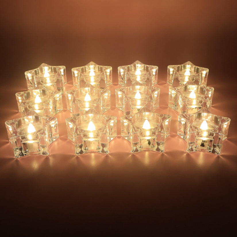 12 LED Crystal Smokeless Candles
