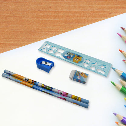 Stationery Kit for Kids - Stationery Set (6 Pcs Set / Mix Design)