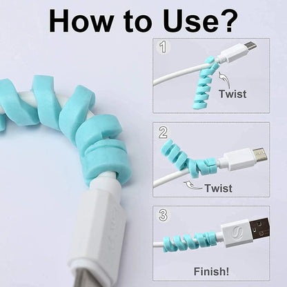 Spiral Charger Cable Protector for All Universal Cable (Pack of 10)