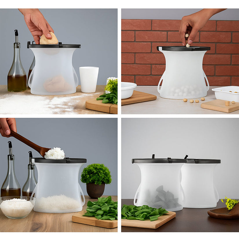 Reusable silicone food storage bags