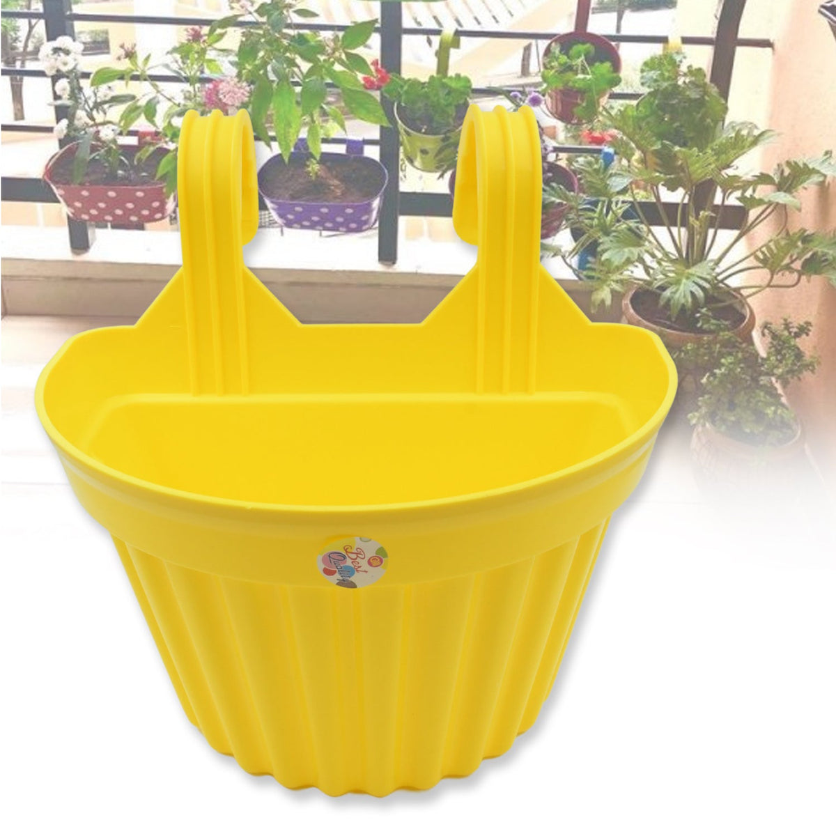 Multicolor Hanging Plastic Planters Orchid Relling , For Plantation,(1pc)