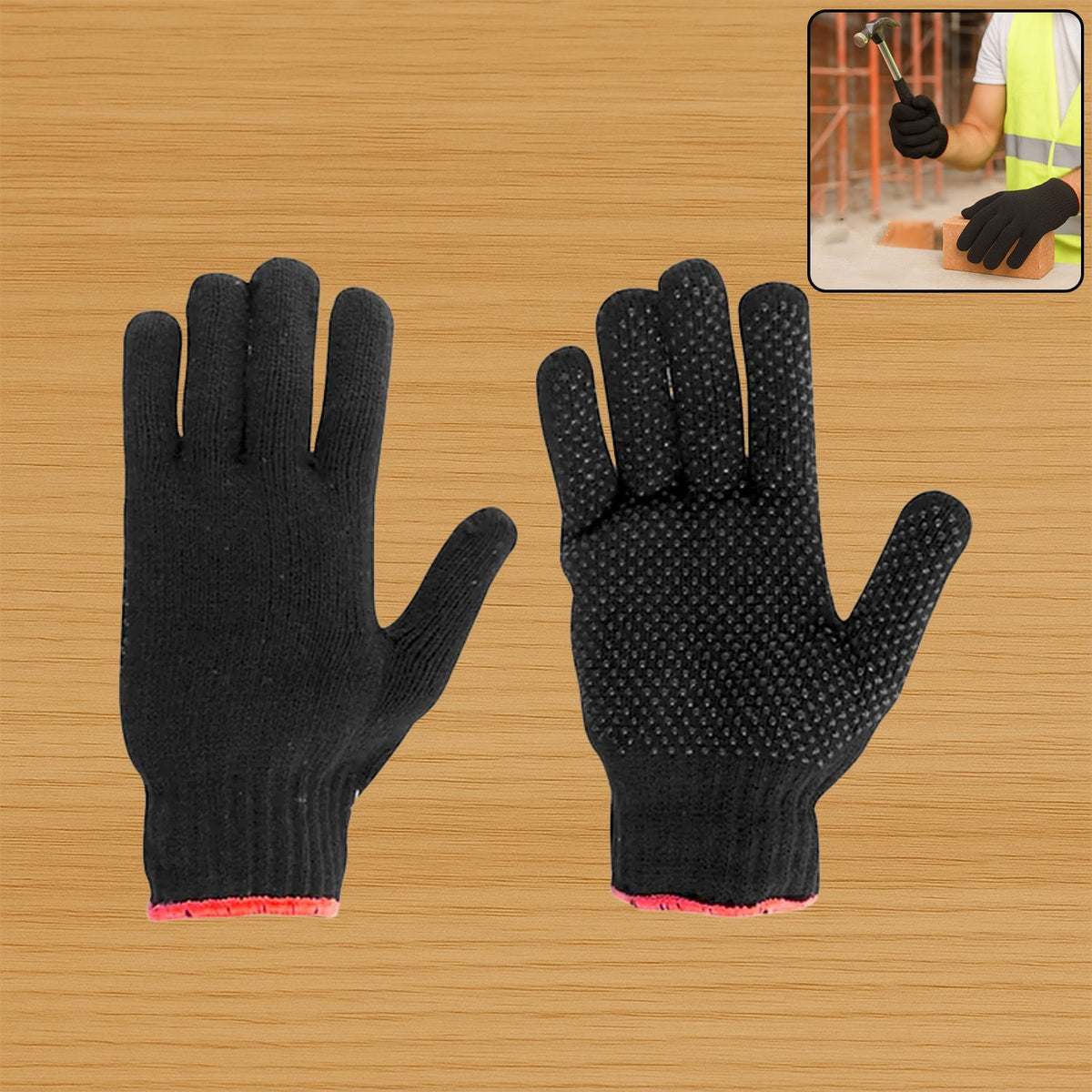 Cotton Polyester Mens Work Gloves