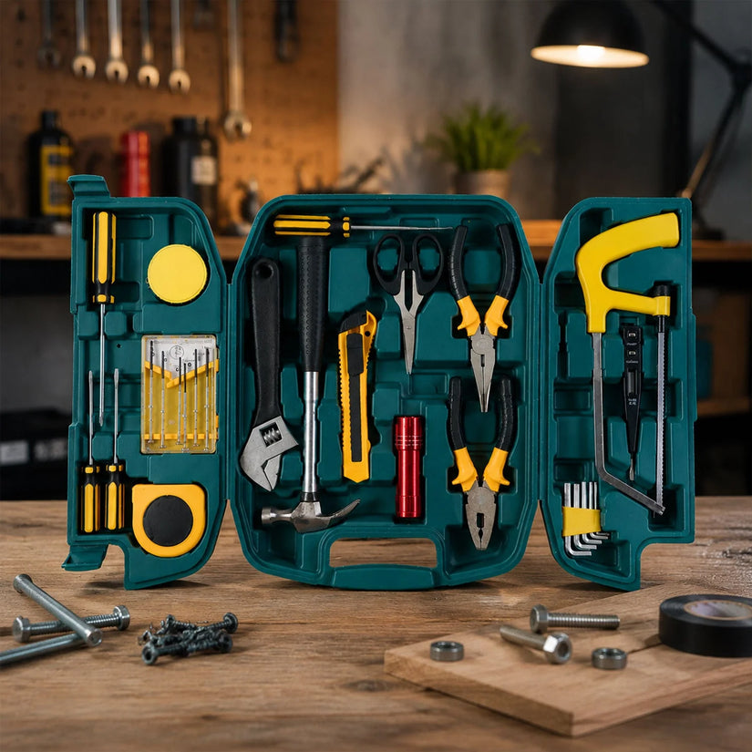 Multi Purpose Hand Tool Kit Set With Carry Case For Home Repair (1 Set)