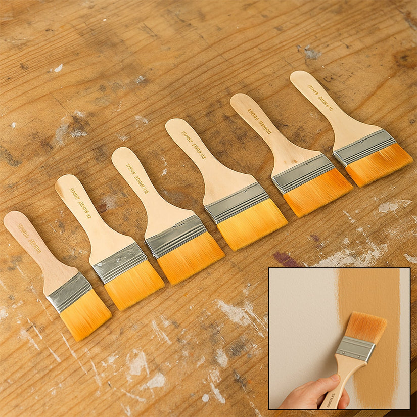 Nylon Pine Painting Brush Set – Dusting & Wall Paint Brushes (6 Pc Set)