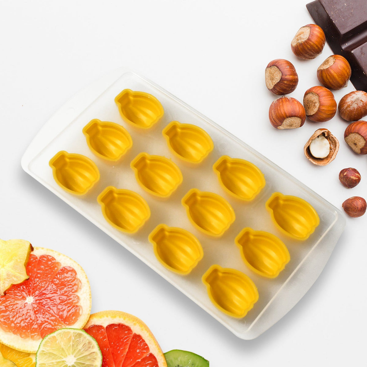 Silicone Fruit-Shaped Ice Cube Tray - Creative Multi-Design Freezer Mold (1 Pc)