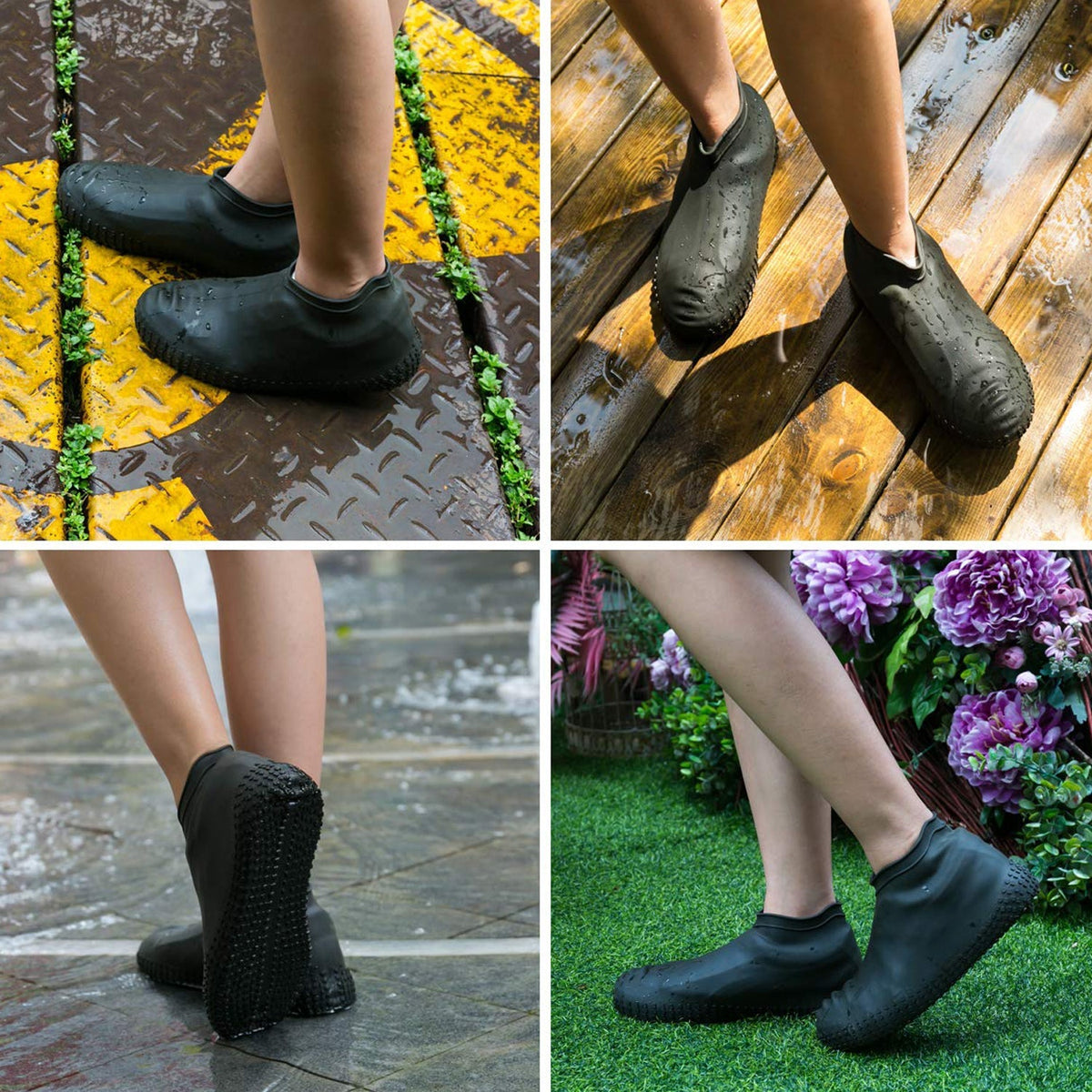 Non-Slip Silicone Rain Anti skid Waterproof Fordable Boot Shoe Cover ( Large )