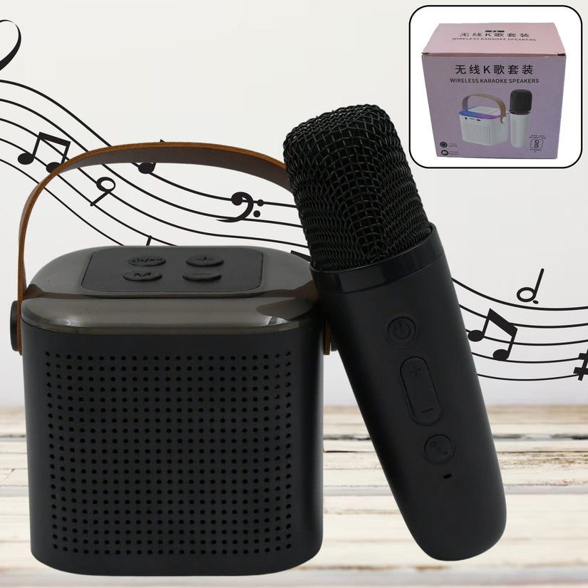 Wireless Speaker Microphone Set with RGB Light – Portable Karaoke