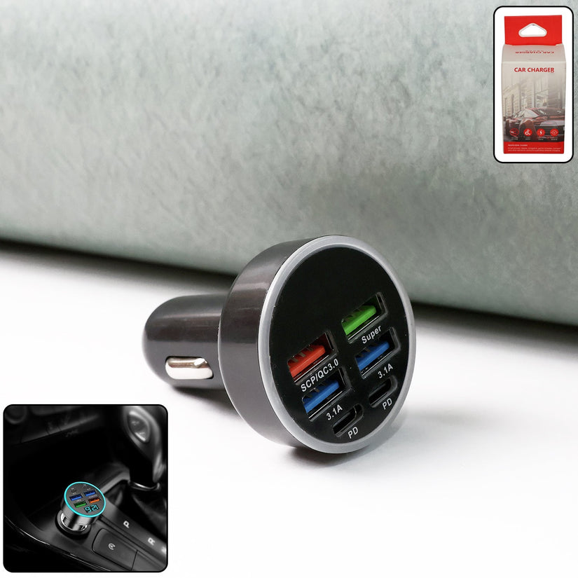  Multi-Port Fast Car Charger 12V 24V 4-USB - main product shot