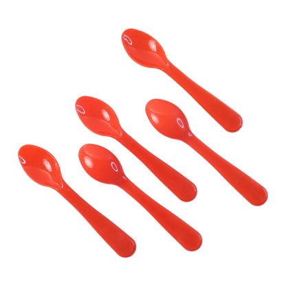 Food Plastic Spoon Set Table Spoon Tea Spoon Coffee Spoon  Heat Resistant 5 Pc